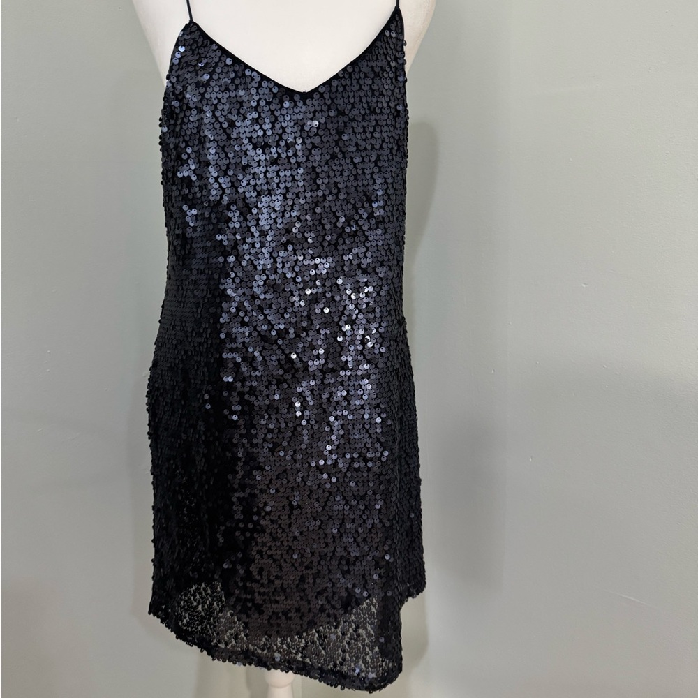 Express Midnight Black Sequin Backless Dress - image 6